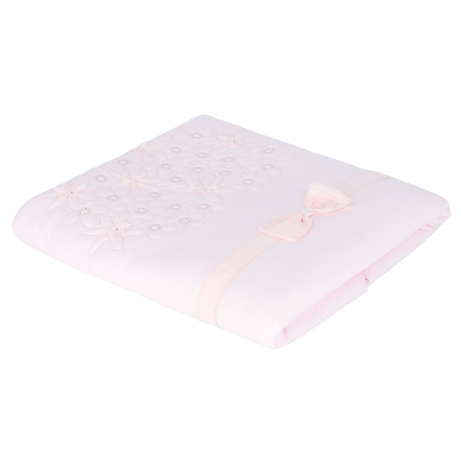 Baby Girls Pink Floral Blanket, 1, hi-res