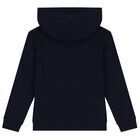 Boys Navy Blue Logo Hooded Top, 1, hi-res