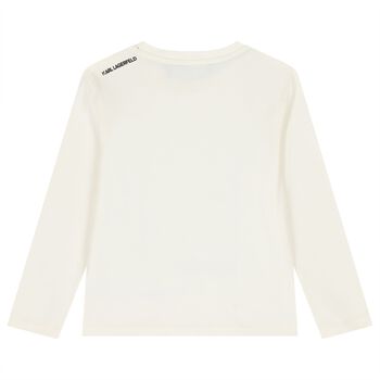 Boys White Ikonik Long Sleeve Top