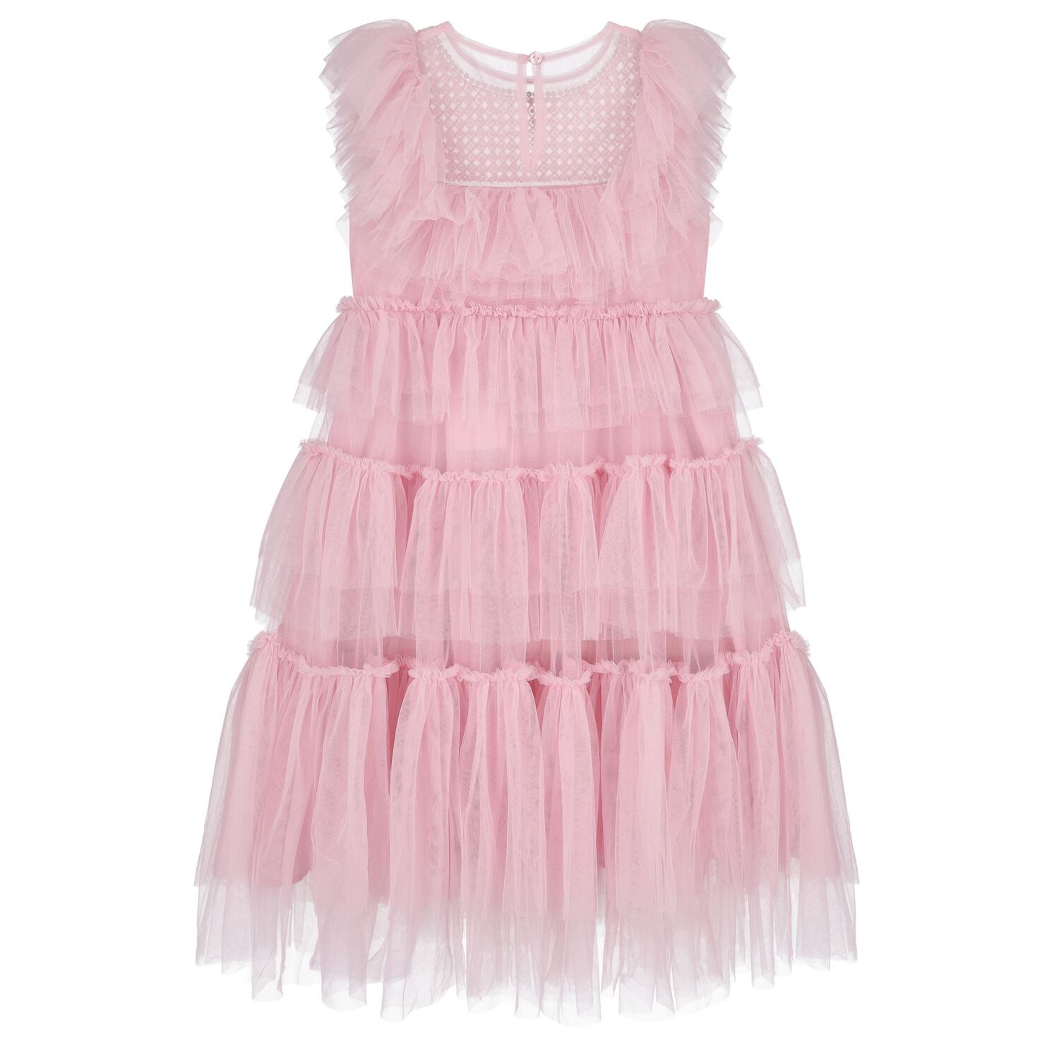 Girls Pink Sequin Tulle Dress, 1, hi-res