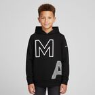 Boys Black Hooded Top, 1, hi-res