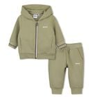 Younger Boys Mini Me Green Logo Tracksuit, 2, hi-res