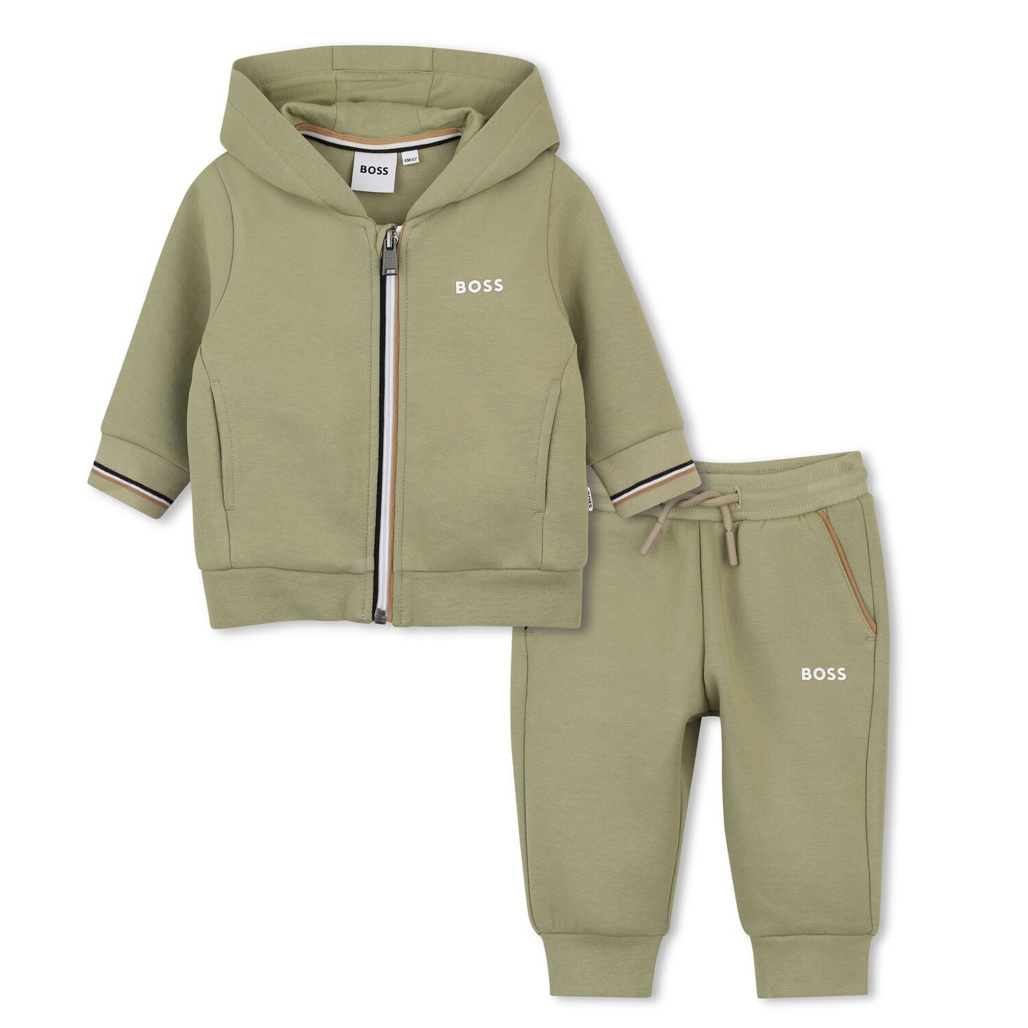 Younger Boys Mini Me Green Logo Tracksuit, 2, hi-res