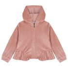 Girls Pink Velour Tracksuit Set  ( 3 Piece ), 2, hi-res