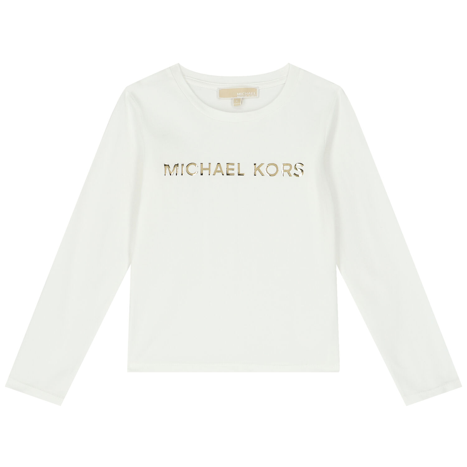 Girls Ivory Logo Long Sleeve Top, 3, hi-res image number null