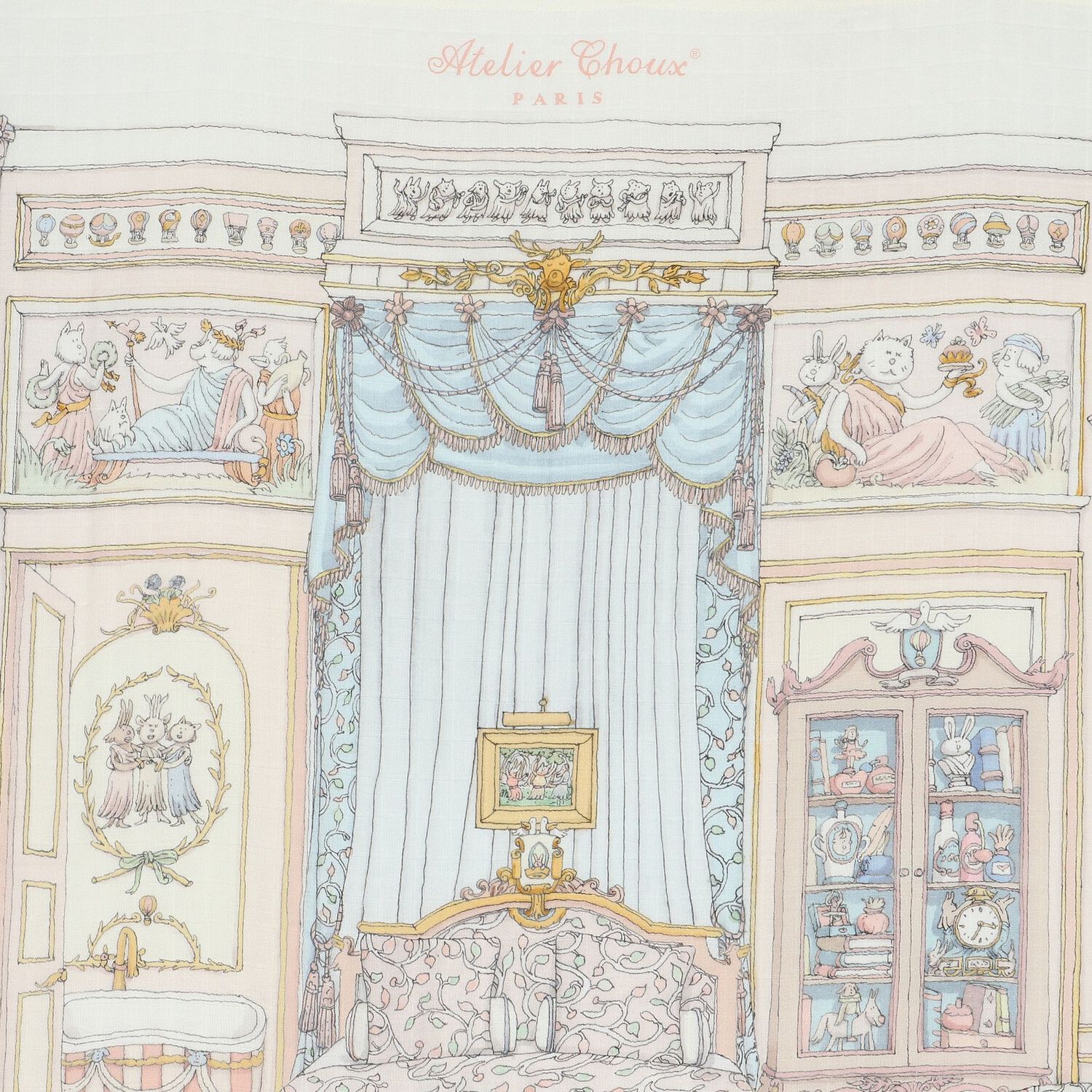 Baby Girls Pink French Bedroom Swaddle Carré Blanket, 1, hi-res image number null