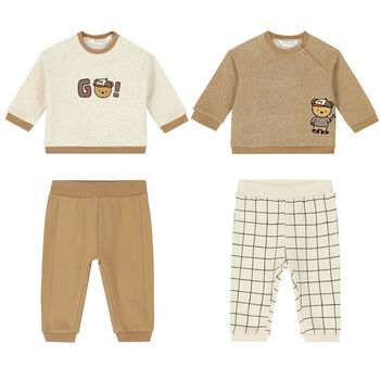 Baby Boys Beige & Ivory Trousers Set ( 2-Pack ) 