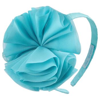 Girls Aqua Flower Headband