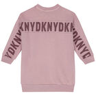 Girls Pink Logo Sweatshirt Dress, 1, hi-res
