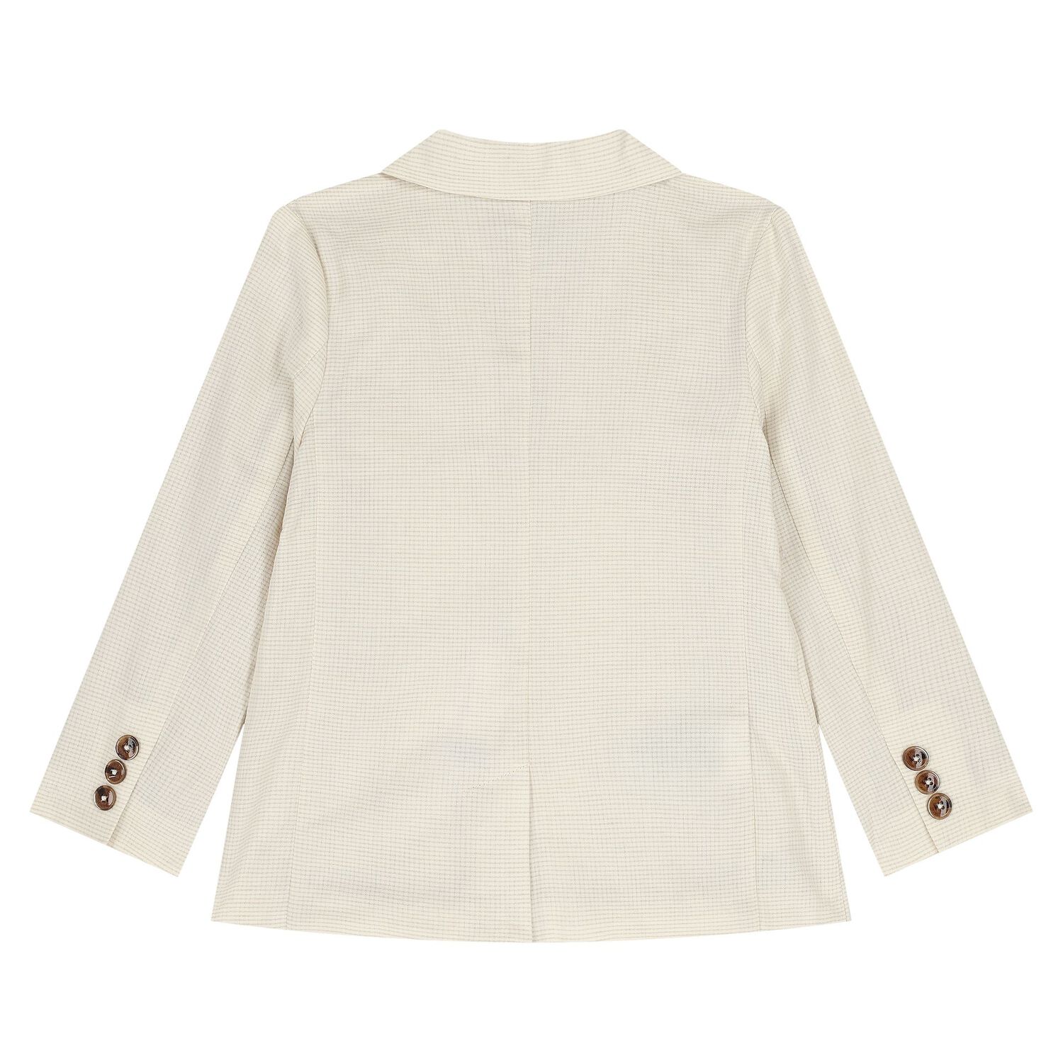 Boys Beige Check Blazer, 1, hi-res
