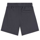 Boys Navy Blue Logo Shorts, 2, hi-res