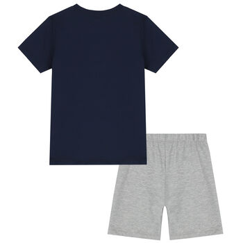 Boys Navy & Grey Logo Pyjamas