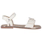 Girls White & Gold Leather Tulle Bow Sandal, 1, hi-res