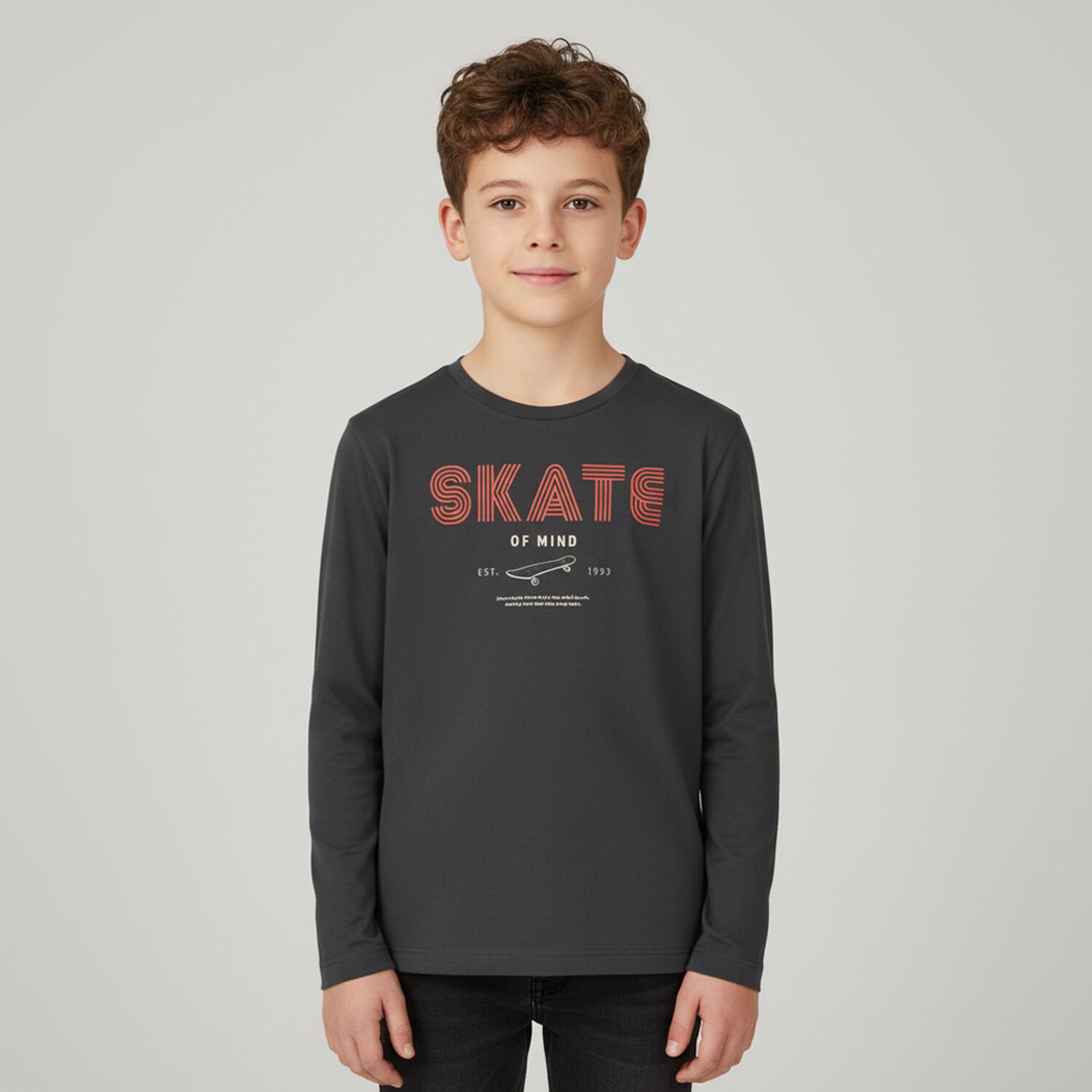 Boys Ivory & Grey Long Sleeve Top ( 2-Pack ), 1, hi-res image number null