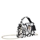 Girls White & Black Floral Handbag, 1, hi-res