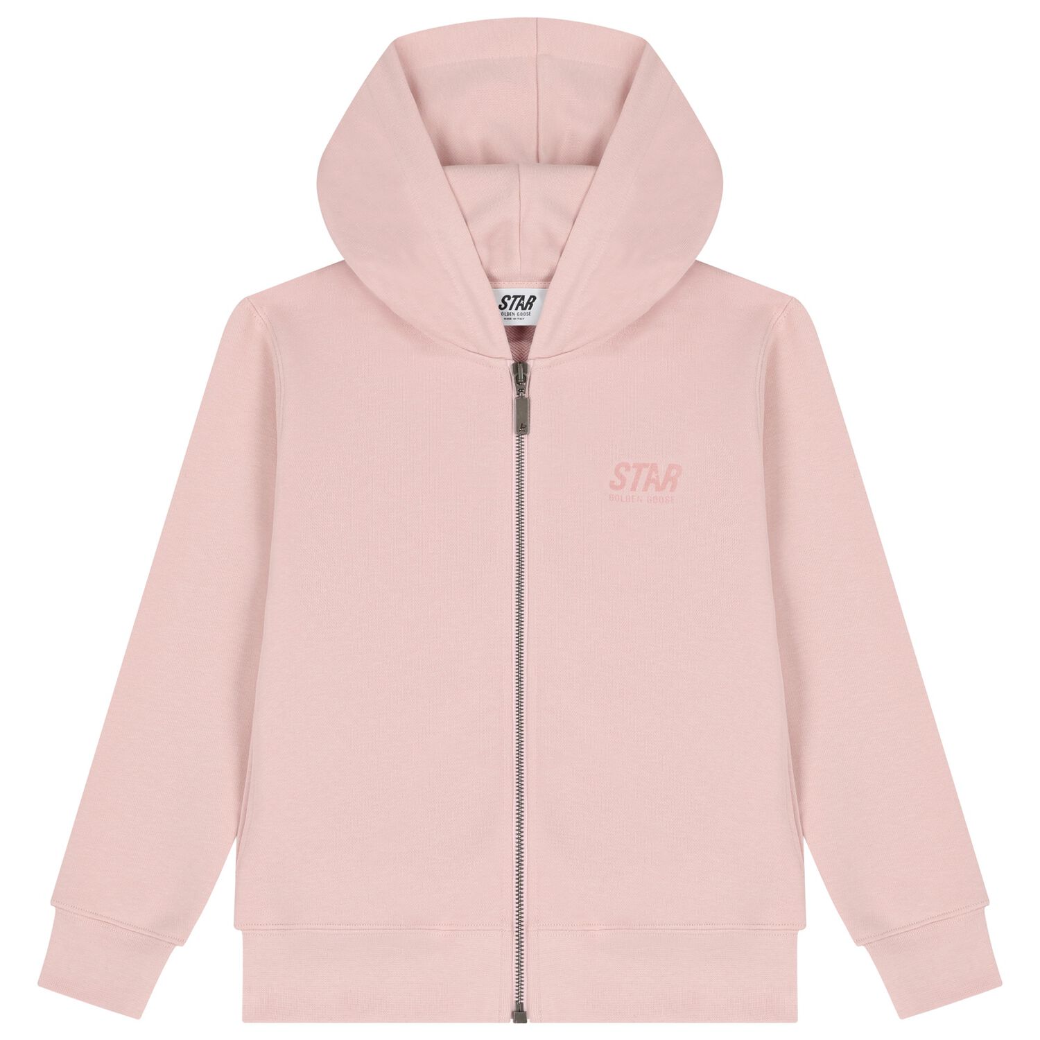 Girls Pink Logo Hooded Zip Up Top, 1, hi-res