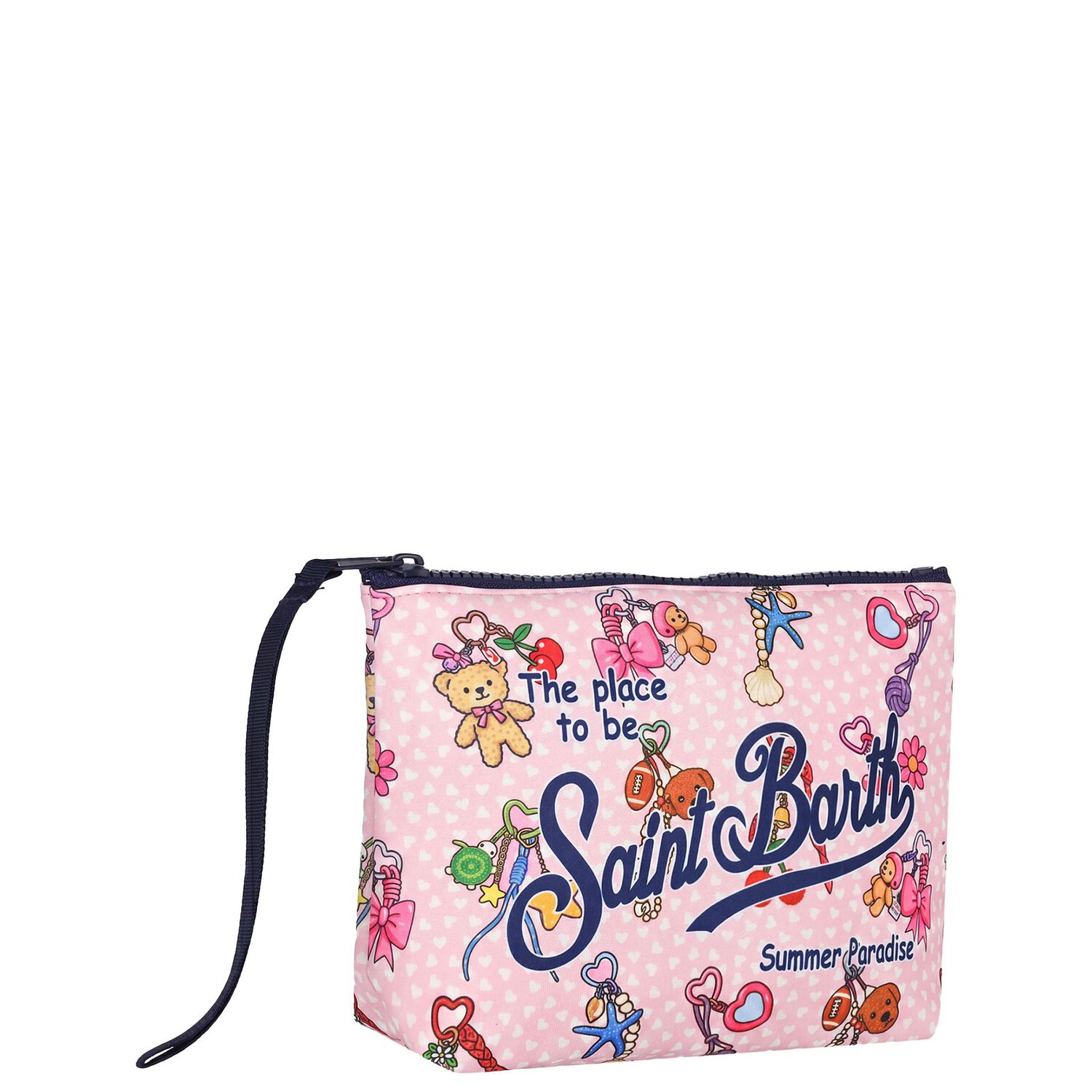 Girls White & Pink Aline Logo Pouch ( 15cm ), 1, hi-res