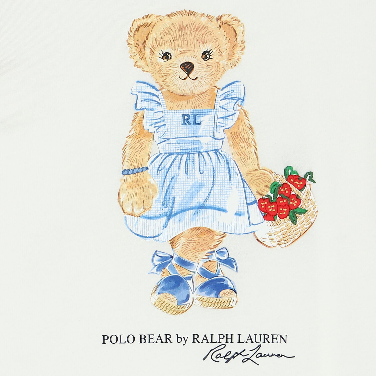 Girls White Polo Bear T-Shirt, 1, hi-res
