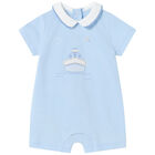 Baby Boys Blue Romper, 2, hi-res