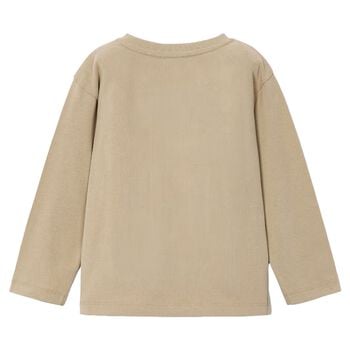 Boys Beige Dog Long Sleeve Top