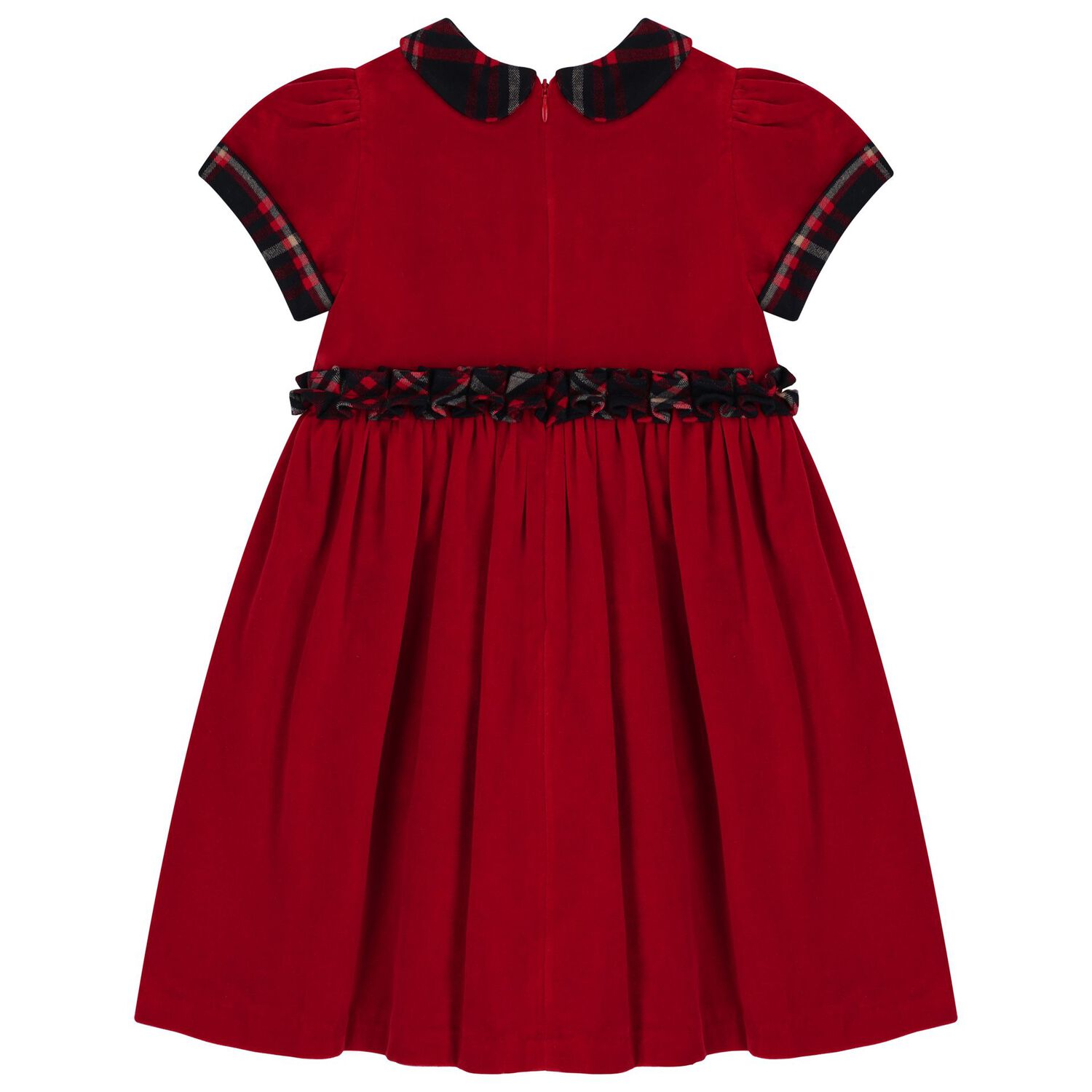 Girls Red Tartan Dress, 1, hi-res