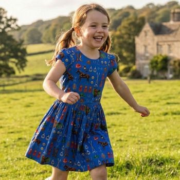 Girls Blue Logo Dress