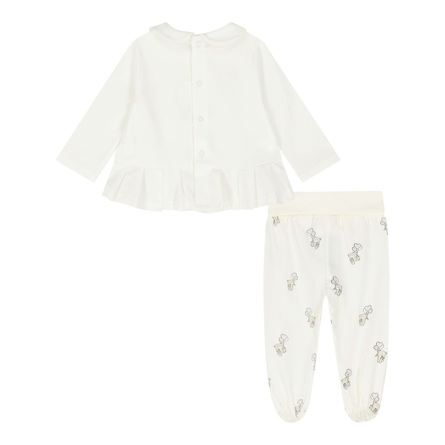 Baby Girls Ivory 2 Piece Babygrow, 2, hi-res
