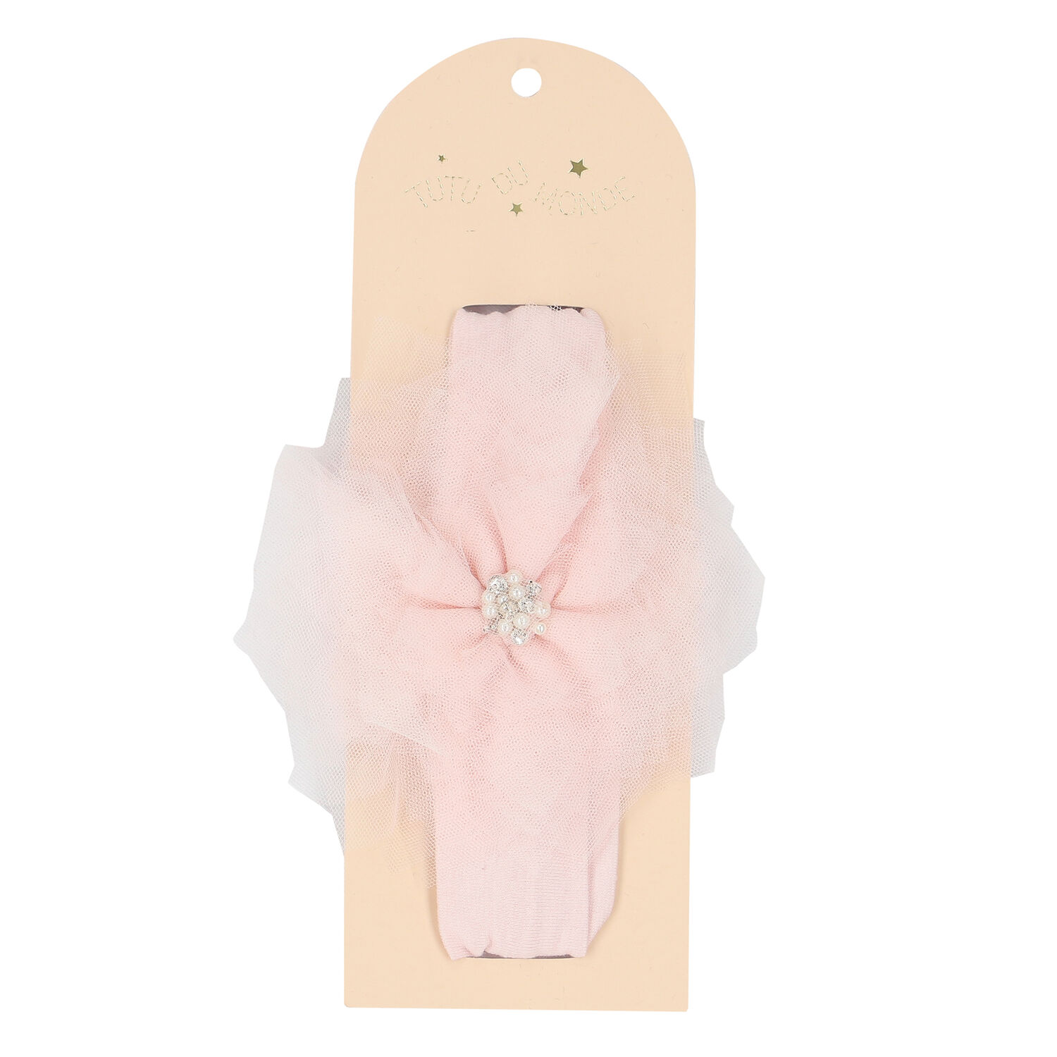Girls Pink Tulle Flower Headband, 1, hi-res image number null