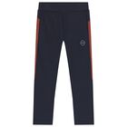 Boys Navy Blue Logo Joggers, 1, hi-res