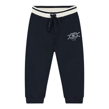 Baby Boys Navy Blue Logo Joggers
