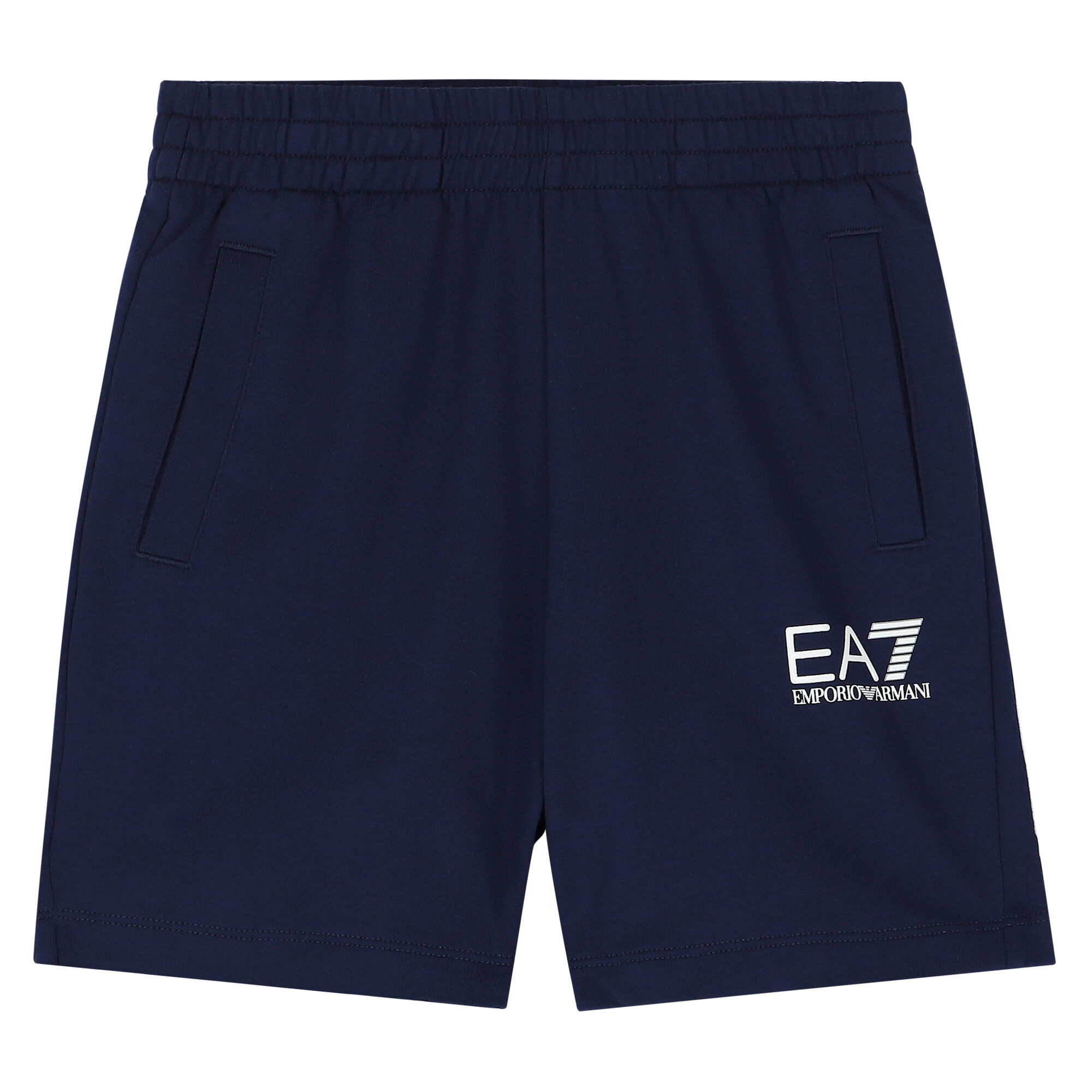 EA7 Emporio Armani Boys Navy Logo Shorts Junior Couture USA