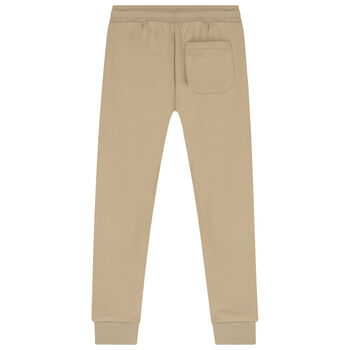 Boys Beige Logo Joggers