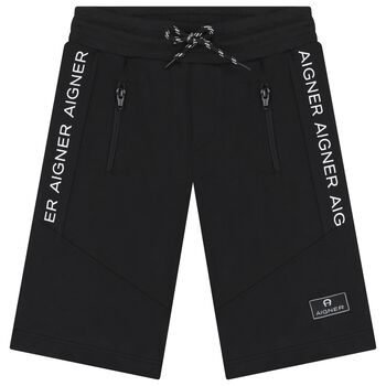 Boys Black Logo Shorts