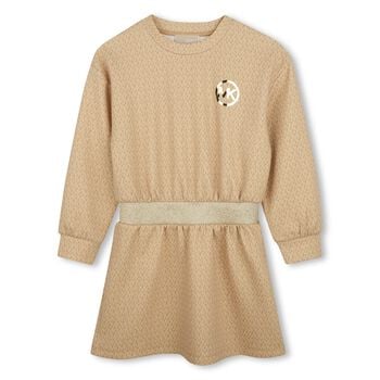Girls Beige Logo Dress