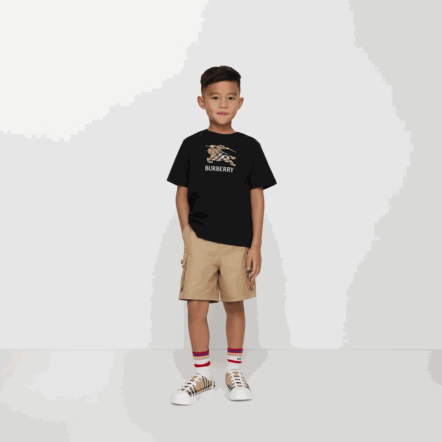 Boys Black EKD Logo T-Shirt, 1, hi-res
