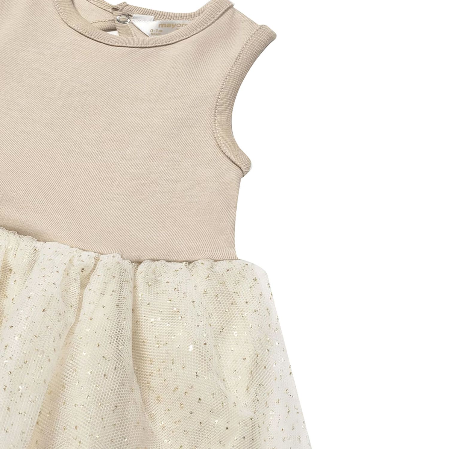 Baby Girls Ivory & Beige Tulle Dress Set, 2, hi-res image number null