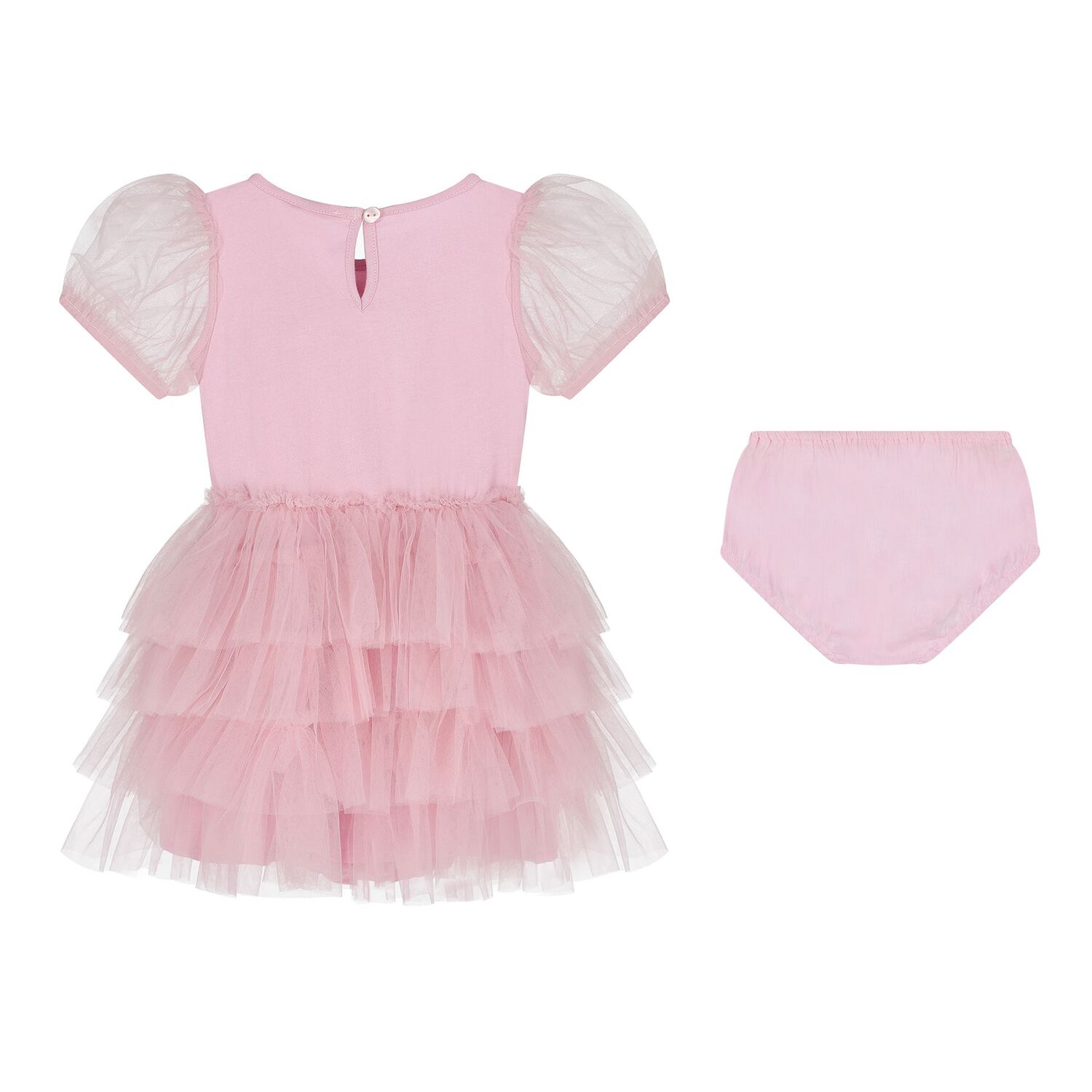 Baby Girls Pink Embellished Crystal Tulle Dress Set, 1, hi-res