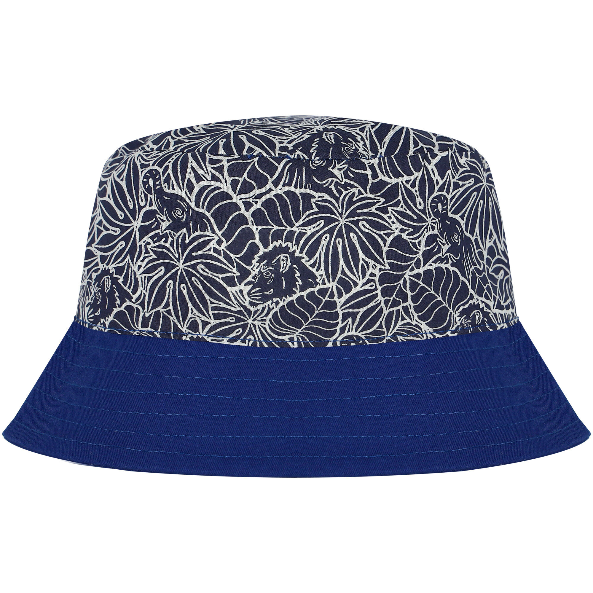 Kenzo Kids logo-embroidered cotton bucket hat - Blue