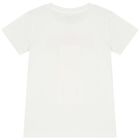 Girls White Teddy Bear Logo T-Shirt, 1, hi-res