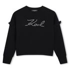 Mini Me Girls Black Logo Pearl Sweatshirt, 1, hi-res