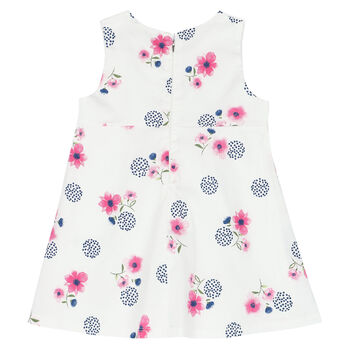 Girls White Floral Dress