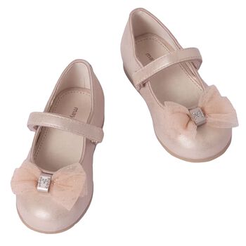 Younger Girls Pink Bow Shoes