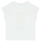 Girls White Logo T-Shirt, 1, hi-res
