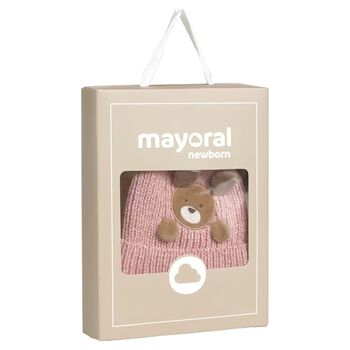 Baby Girls Pink Puppy Knitted Hat & Socks Set