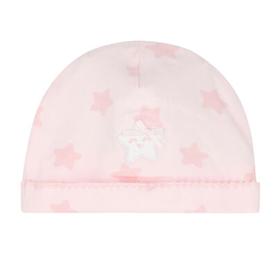 قبعة بطبعة نجمة باللون الوردي للبنات