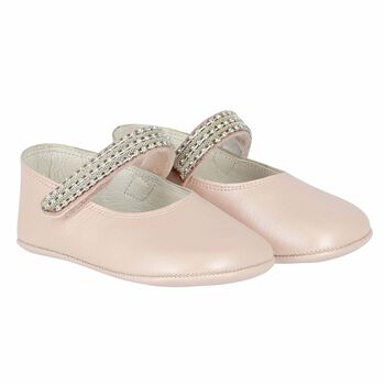 Baby Girls Pink Embellished Pre Walker Shoes