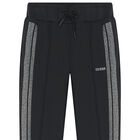 Girls Black Logo Joggers, 1, hi-res