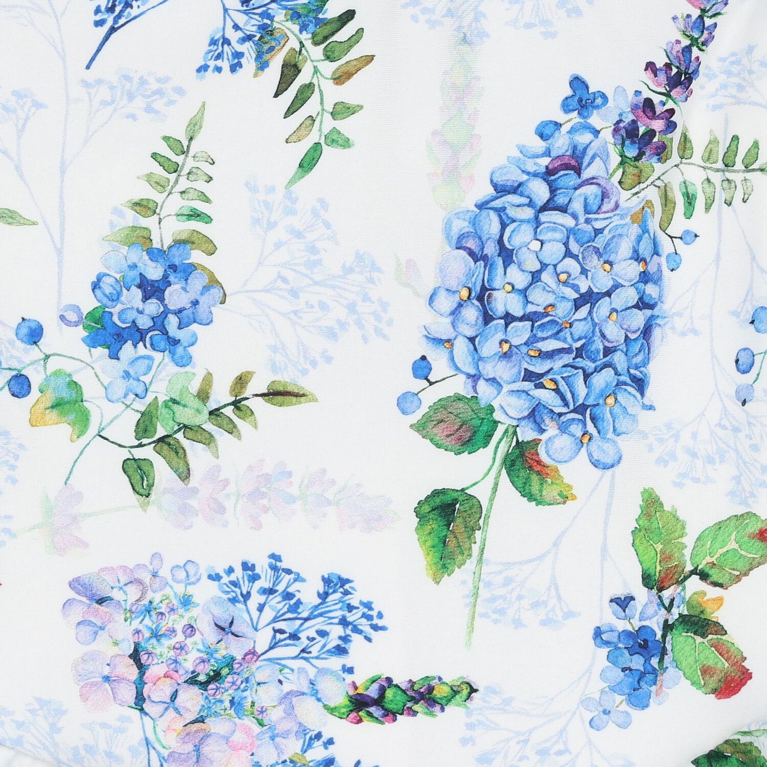 Girls White & Blue Floral Swimsuit, 1, hi-res image number null