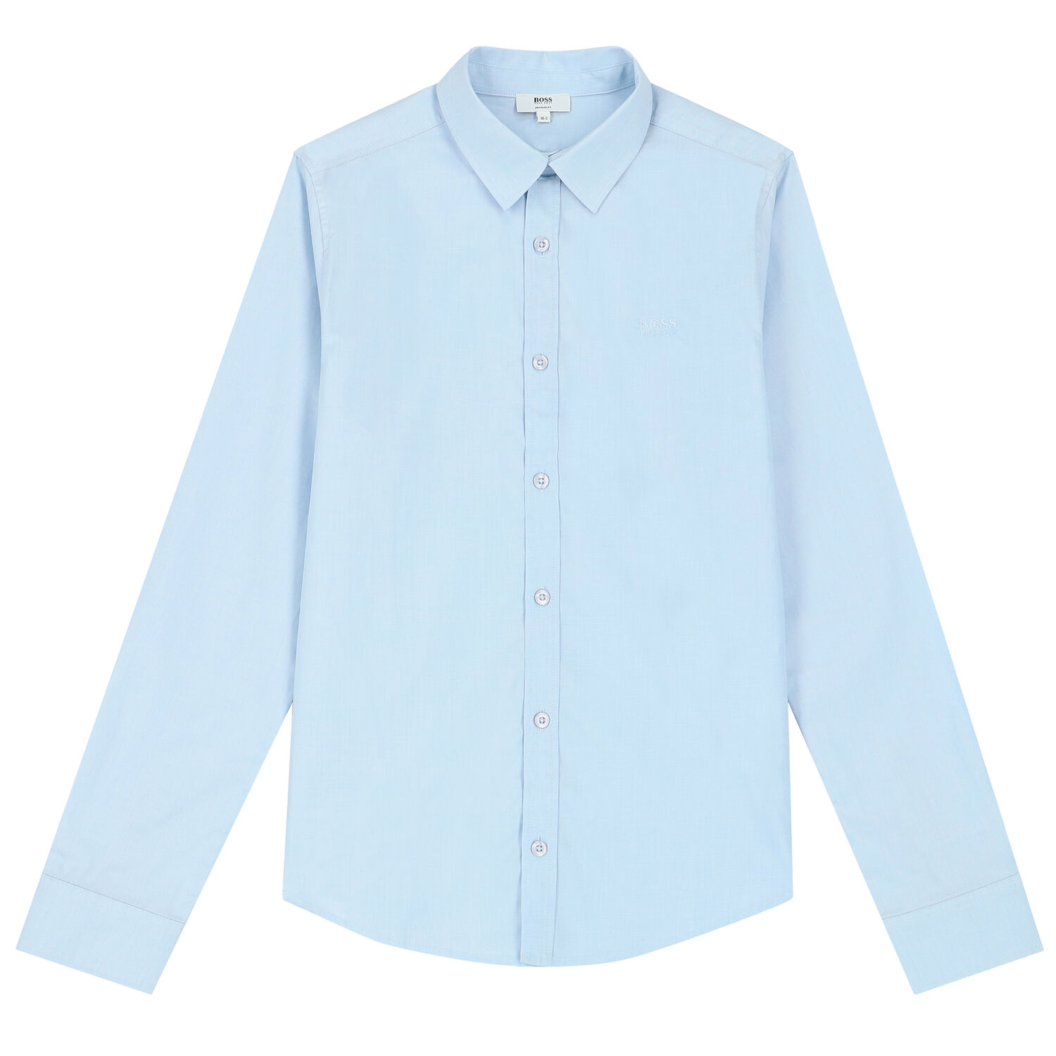 Boys Pale Blue Cotton Shirt, 1, hi-res