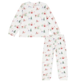 Caramelo Kids Boys Ivory Christmas Pyjamas, 1 Boys Ivory Christmas Pyjamas